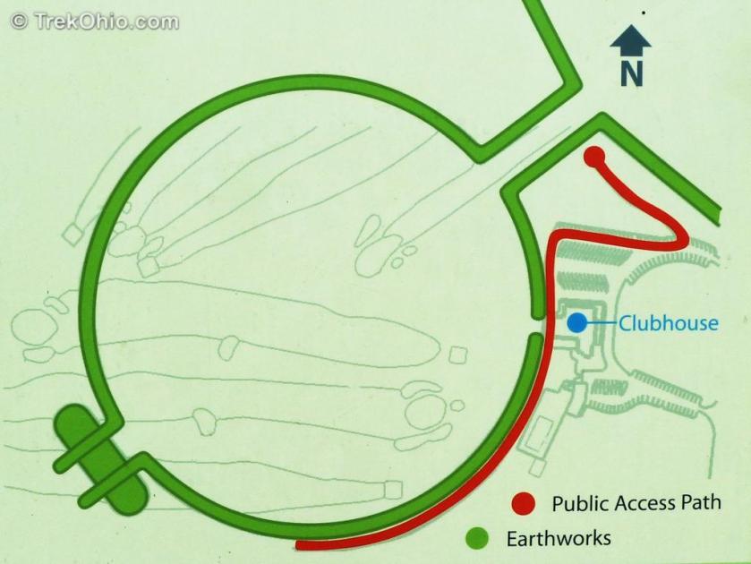 Newark Earthworks: Sign showing location of observation deck