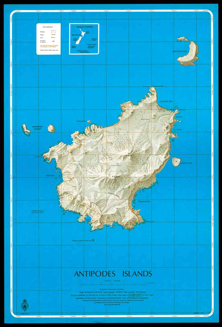 Antipodes Islands Map