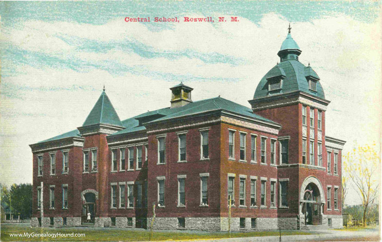 Roswell-New-Mexico-Central-School-vintage-postcard-photo