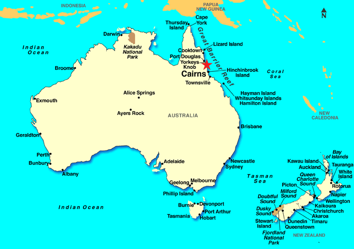 Cairns, Australia map