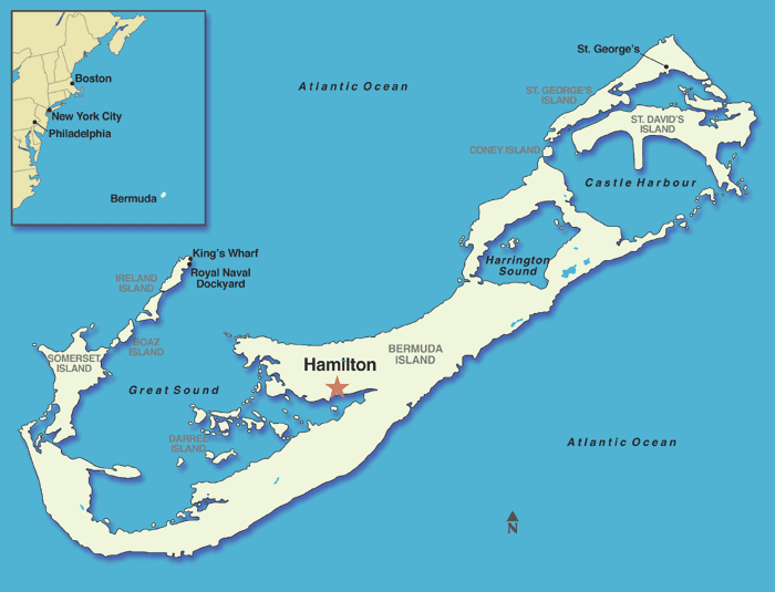 Hamilton, Bermuda map