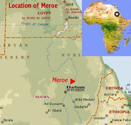 Sudan - Meroe map