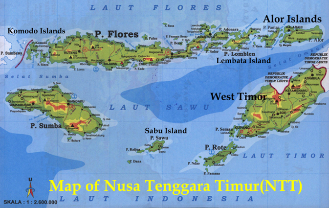 West Timor - Map of Nusa Tenggara