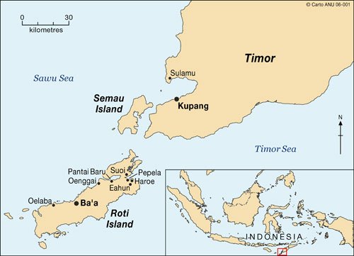 West Timor - Rote Islands Map