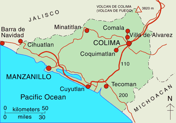 Colima, Mexico map