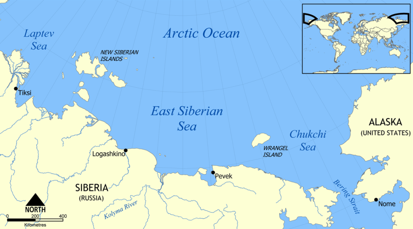 East Siberian Sea map