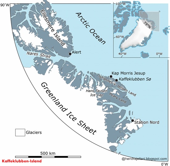 Greenland - Kaffeklubben Island map