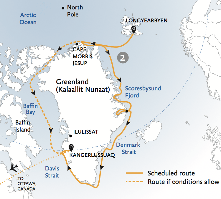 Greenland map - Cape Morris Jesup