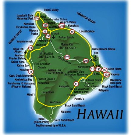 Hawaii Big Island map