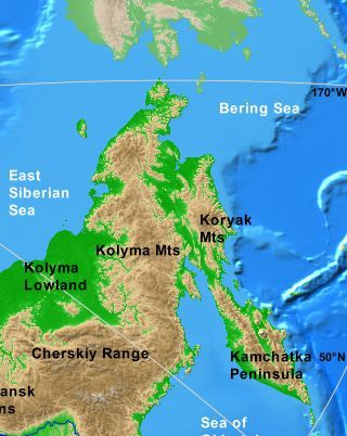 Koryak Mountains map