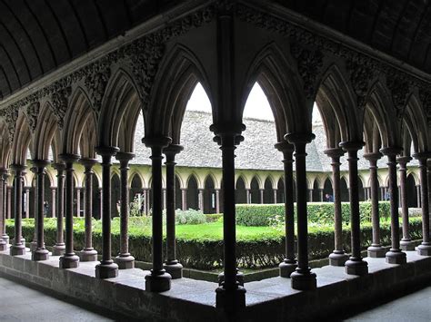 Medieval - Cloisters of Mont Saint-Michel Normandy, France