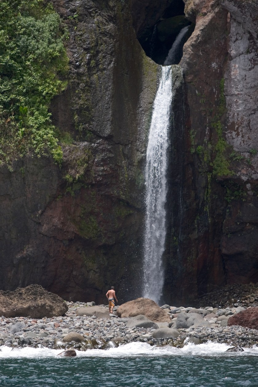 Marius Keckeisen at waterfall