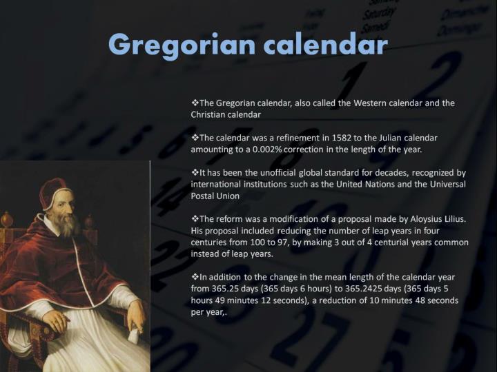 Gregorian Calendar